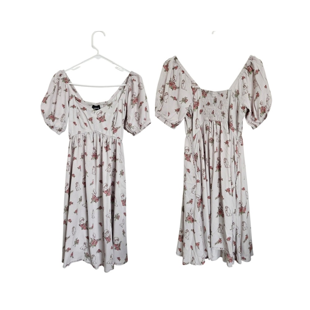 Disney Lady and the Tramp BoxLunch Floral Puff Sleeve Dress XS Cottagecore Cute